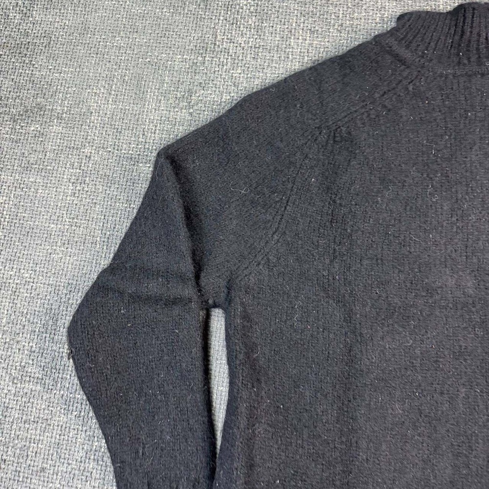 VS Sport Snowflake Wool Sweater Unisex Medium Black 90s Vintage Quarter Zip - Picture 10 of 12